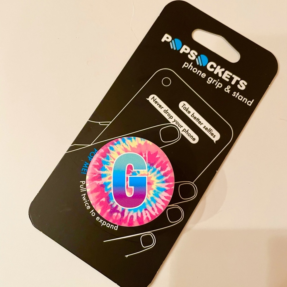 Letter ‘G’ tie dye PopSocket